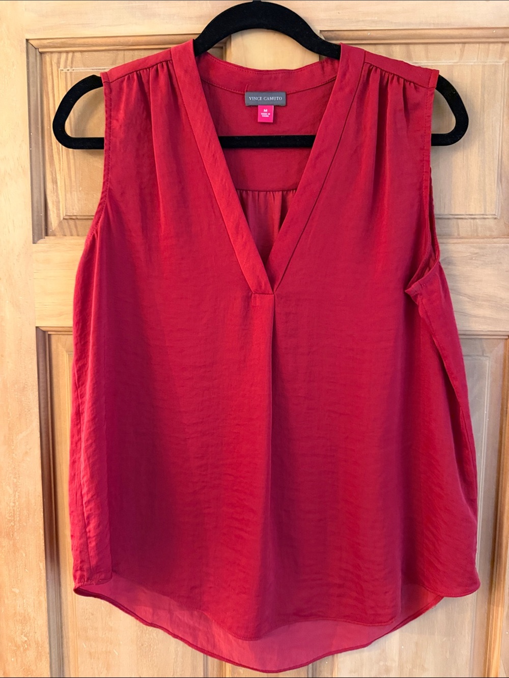 Vince Camuto Sleeveless V-Neck Red Camisole